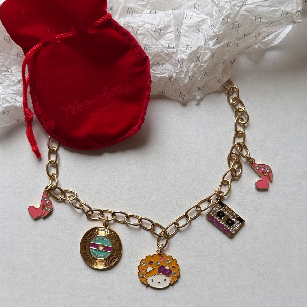 Rare- Momoberry Necklace Hello Kitty Necklace Disco Music Theme